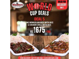 Sizzlerz Cafe & Grill World Cup Deal 5 For Rs.1675/- +Taximage-544